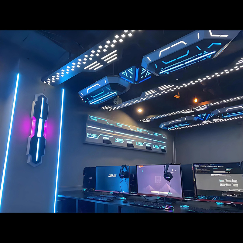 lámpara de módulo de videojuegos de ciudad de videojuegos de pared decoración de luces de internet café módulo de luces ktv pasillo de animación de ciudad de modelado de luces