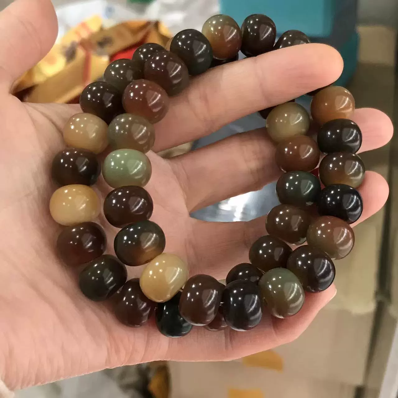 Apple, bead bracelet, rosary with round beads, Bodhi rosary, wholesale