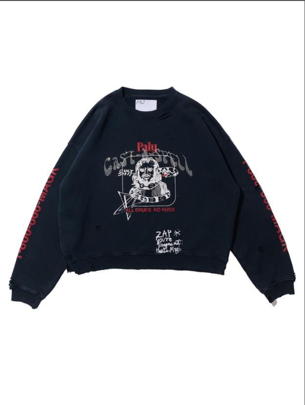 Trendiges Gewaschenes Oversized Sweatshirt Im Used-look Unisex_voghion.com