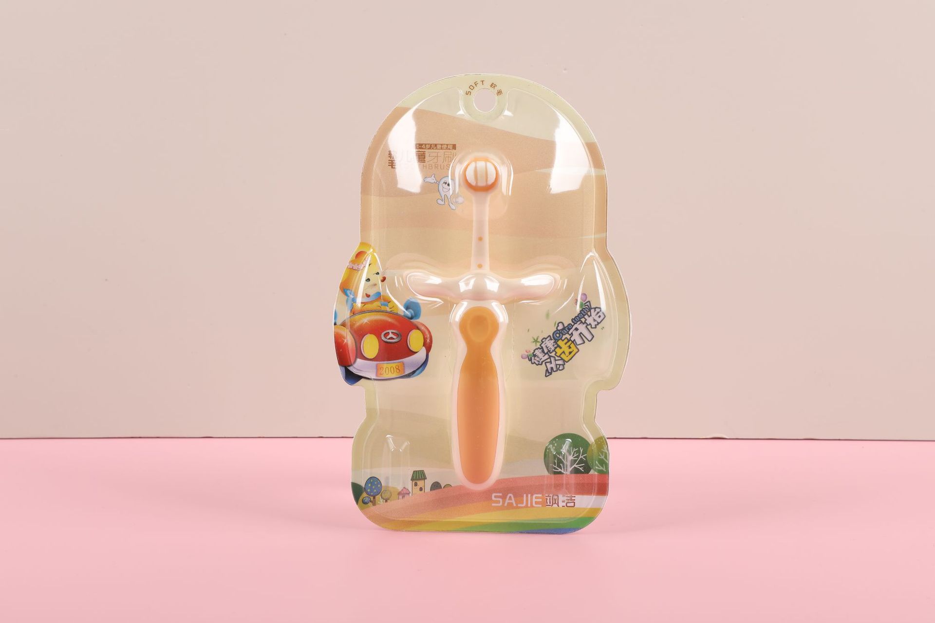 Tres caras cepillo de dientes para niños pelo suave dibujos animados lindos cepillo de dientes entrenamiento protector de dientes cepillo de dientes único suministro al por mayor