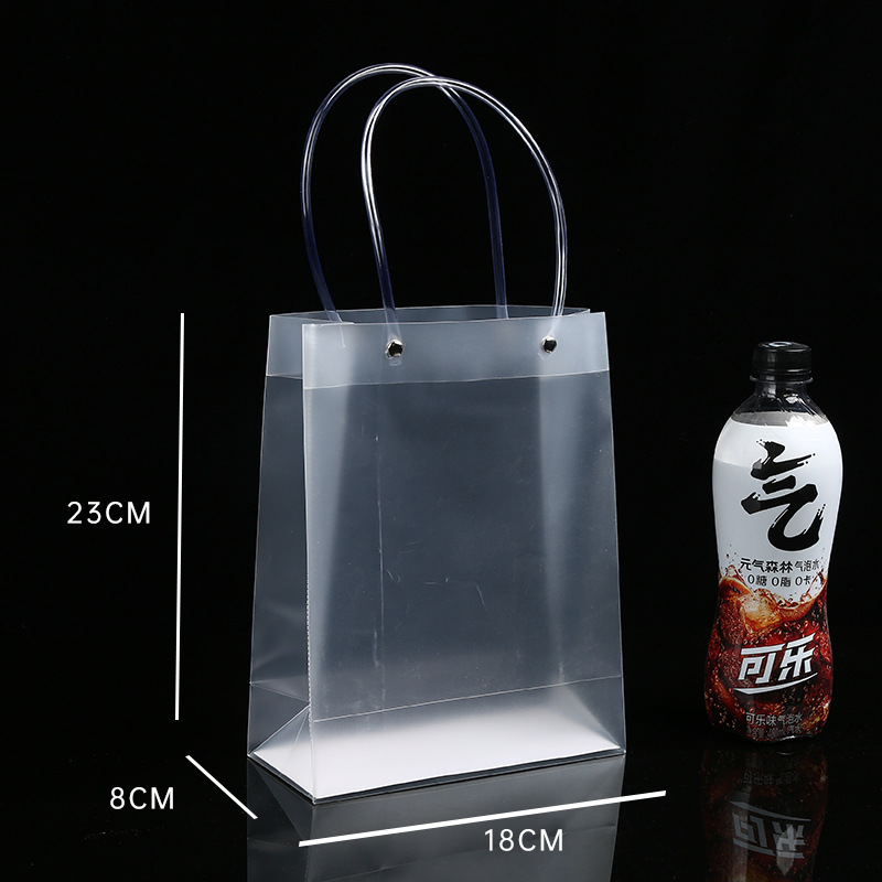 Spot pp bolso de mano transparente bolsa de regalo de plástico de pvc esmerilado bolsa de regalo de mano de boda logotipo personalizado a granel image 11