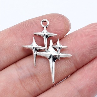 29x 23mm 2G Ancient Silver DIY Necklace Bracelet Accessories Sky Stars Shining Stars Pendant
