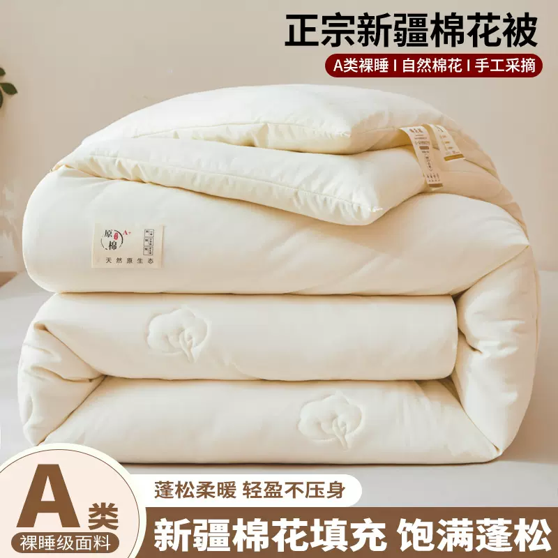 2025新款a类新疆棉花被撞色家用宿舍春秋被加厚冬被被子被芯棉被~