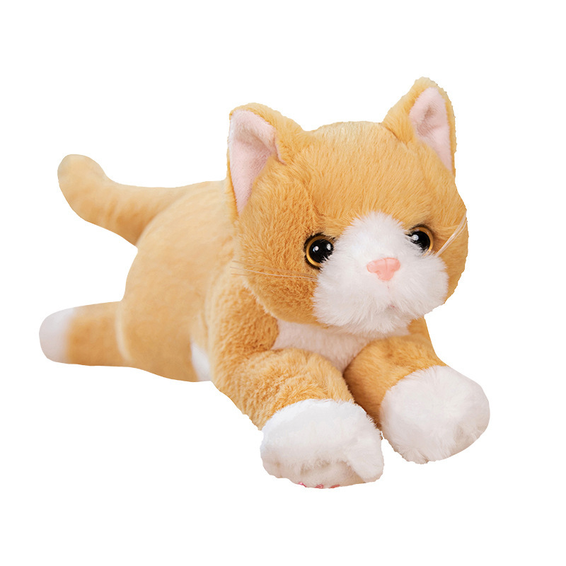 Caricatura lindo gato juguete de peluche muñeca de simulación gato negro muñeca de tela para niños almohada regalo de mascota