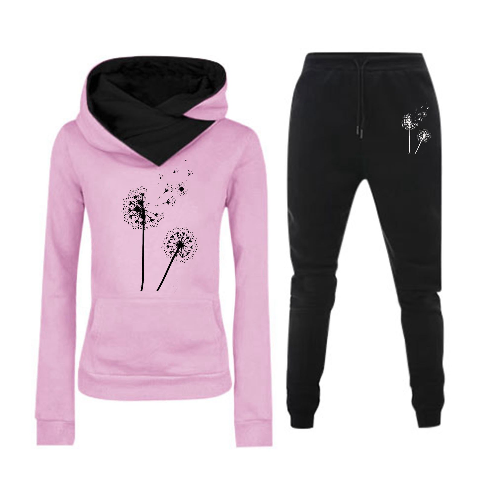 2024 comercio exterior transfronterizo otoño y invierno nuevos pantalones largos ropa de mujer al por mayor con chaqueta deportiva encapuchada de lana