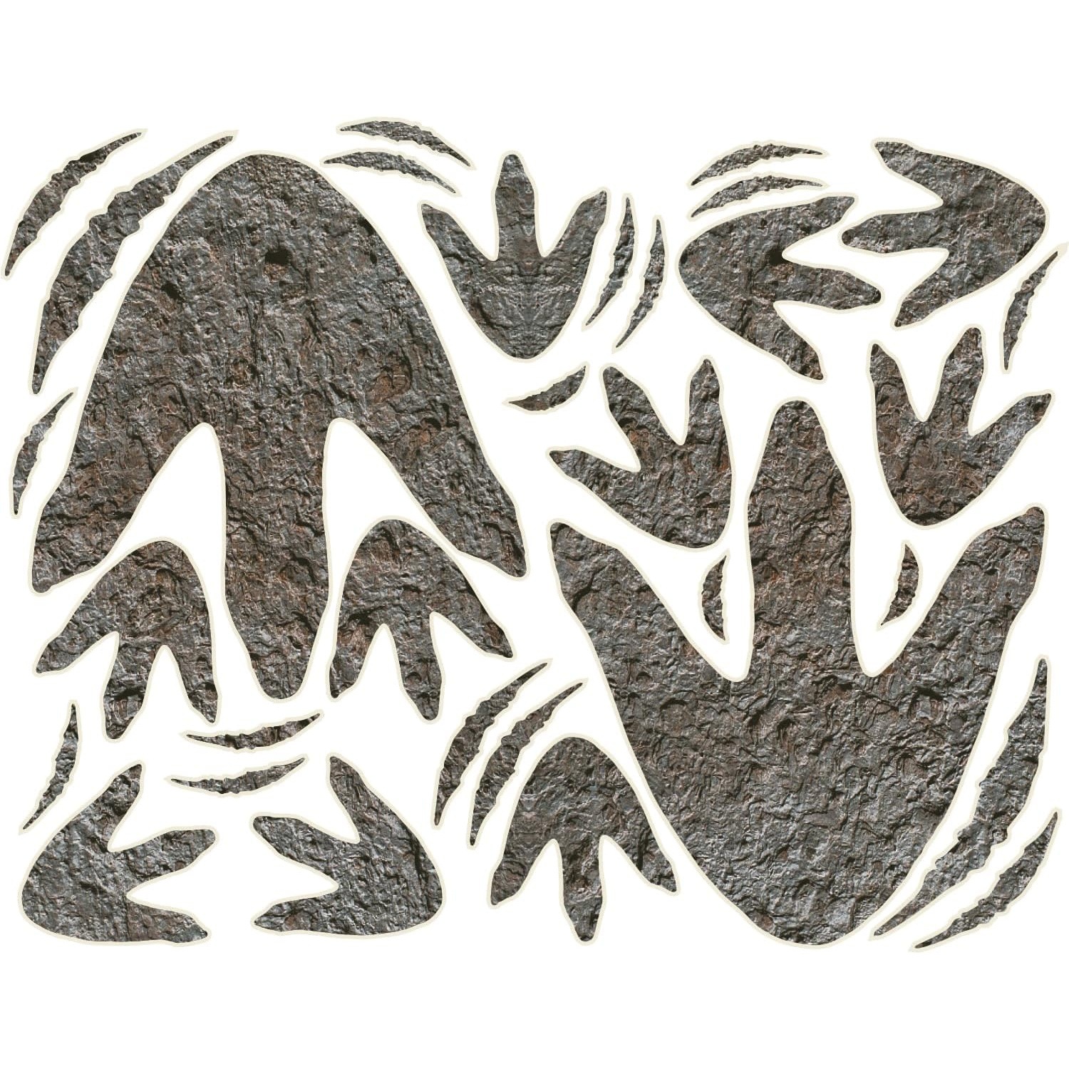 恐龙脚印墙贴150片灰色儿童房装饰可重复使用