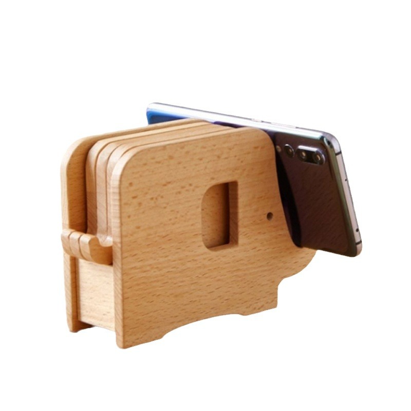 Elefante posavasos de madera maciza escritorio de madera nórdica práctica almohadilla de aislamiento térmico soporte creativo para teléfono móvil hogar cocina almohadilla de té