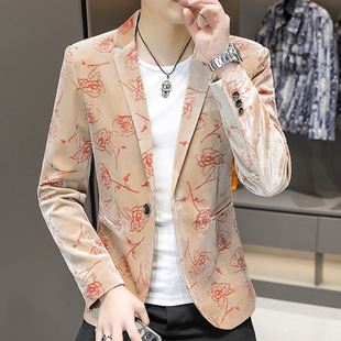 Foreign Trade Specializes in 2025 Autumn New Suits, Men's Jackets, Korean Style Casual Slim and Handsome Single Suits, Small Suit Batches