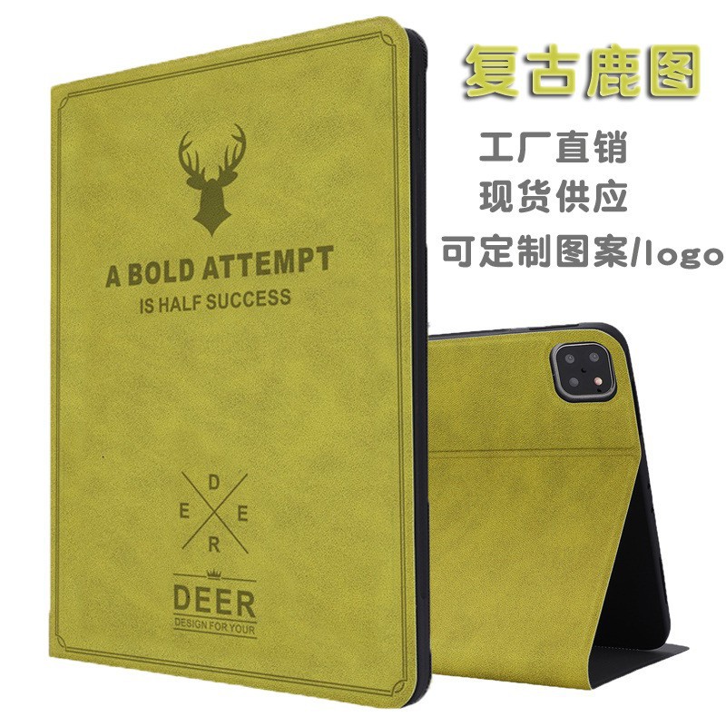 For iPad Air5 2022 Pro 11 Inch Air4 mini 6 Retro Deer Figure Flat Protective Cover
