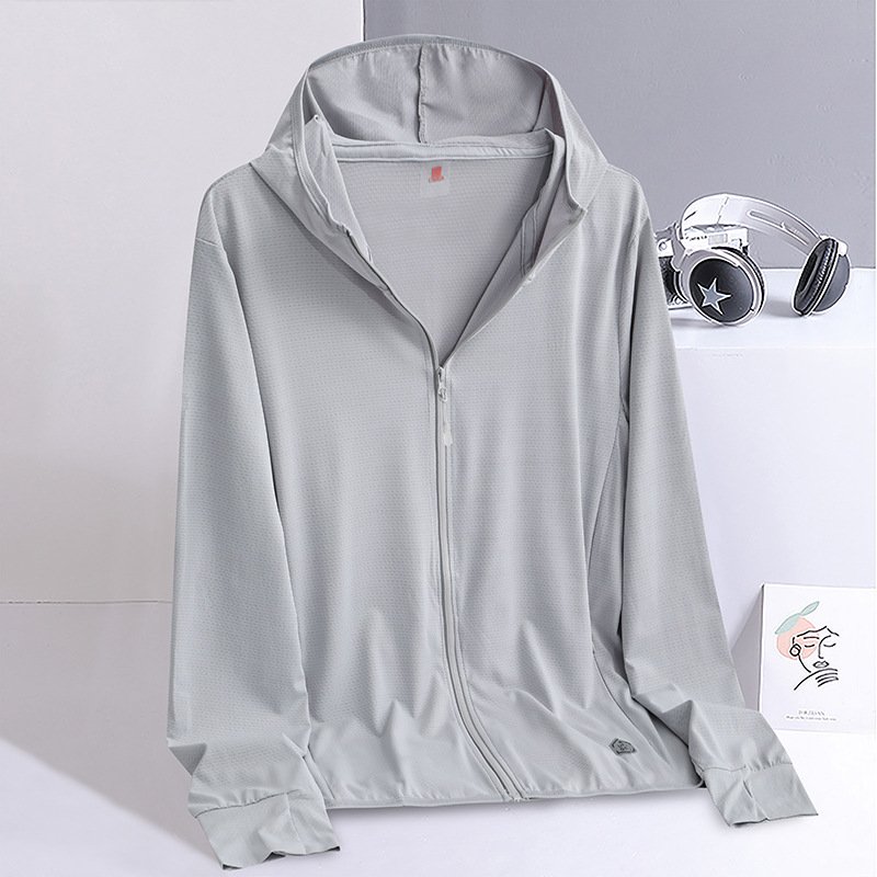 Ropa de protección solar de seda helada MINGZUO para hombre, ropa de protección solar transpirable para pesca al aire libre en verano, chaqueta para mujer, protección solar y protección UV
