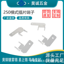 250卧式直插插片端子铜接线端子非标定制快速接地端子连接器
