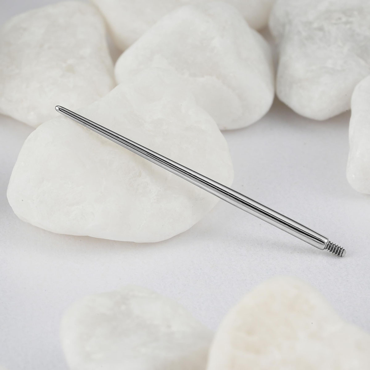 Einweg-Führungsstab aus Edelstahl mit Nadelgewinde für Lippen- und Bauchnabelpiercings_voghion.com