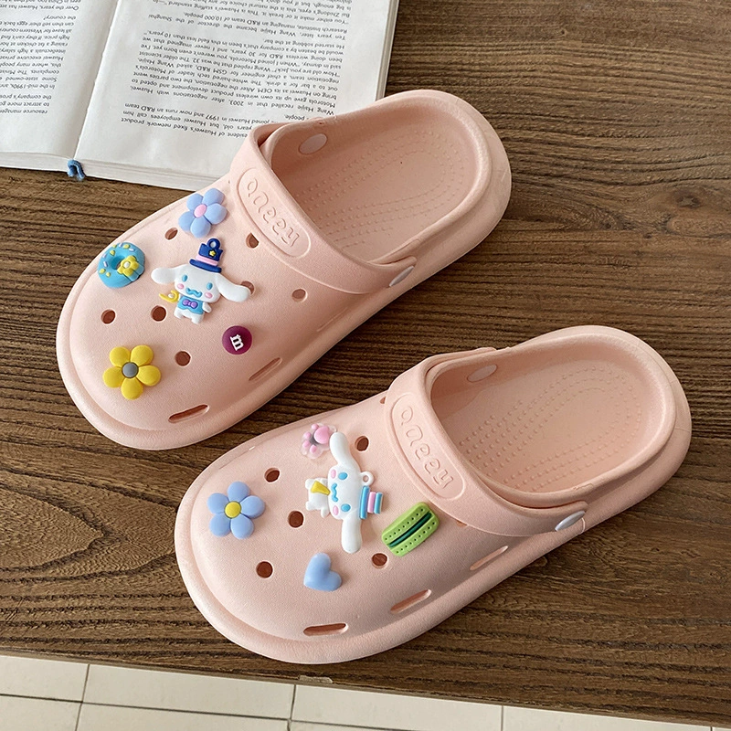 Летняя верхняя одежда для женщин Dly Croc Shoes, новые с толстой подошвой пляжные нескользящие милые баотоу тапочки