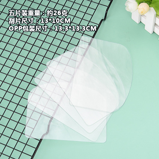 5点セット多機能スクレーパー、ライスロールスクレーパー、PET透明ソフトスクレーパー、キッチン生地スクレーパー、食品グレードベーキングナイフ|undefined