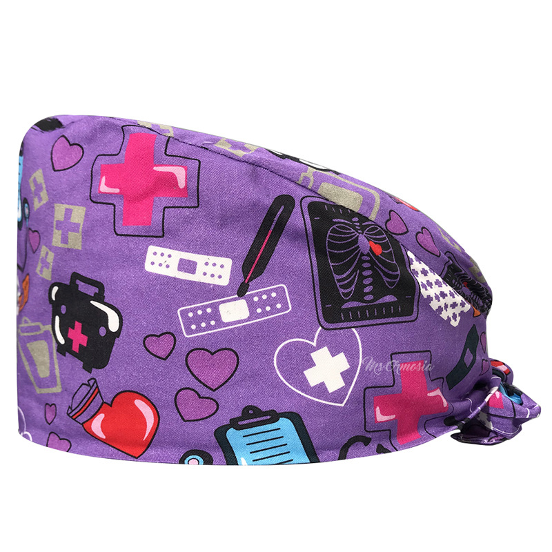 Venta caliente de Europa y América Mickey casquillo de la enfermera médico tapa de impresión de algodón puro sombrero de trabajo de exportación de comercio exterior en la acción al por mayor