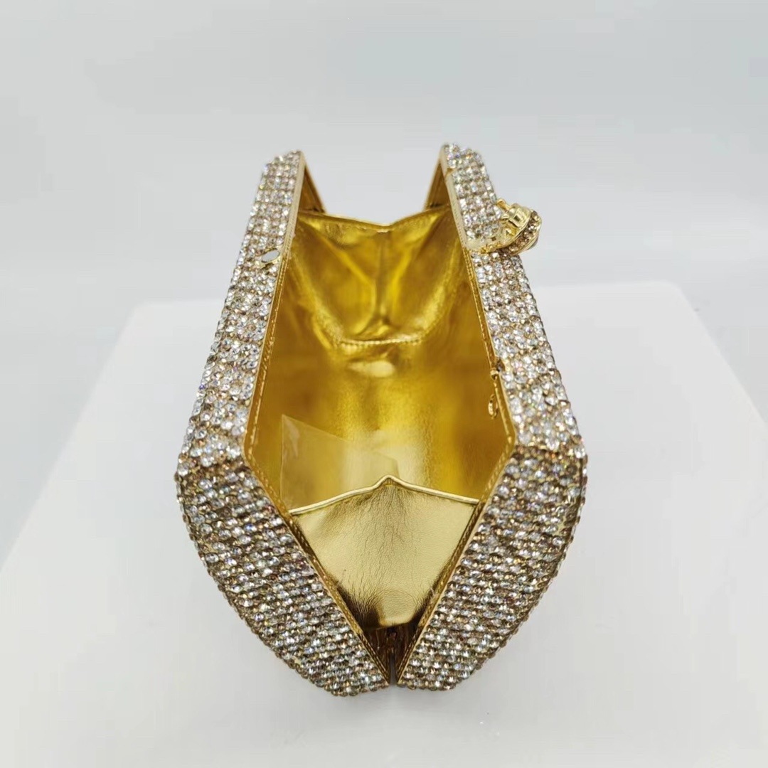 Europa y los Estados Unidos nuevos diamantes bolsas de cena caja cuadrada cuadrada con diamantes llenos de mano bolsas de boda bolsas de cristal