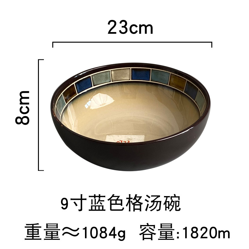 Práctico Gran Tazón de sopa de cerámica grande ins estilo tazón de verduras hogar encurtido tazón de pescado Internet celebridad pescado hervido tazón engrosado vajilla