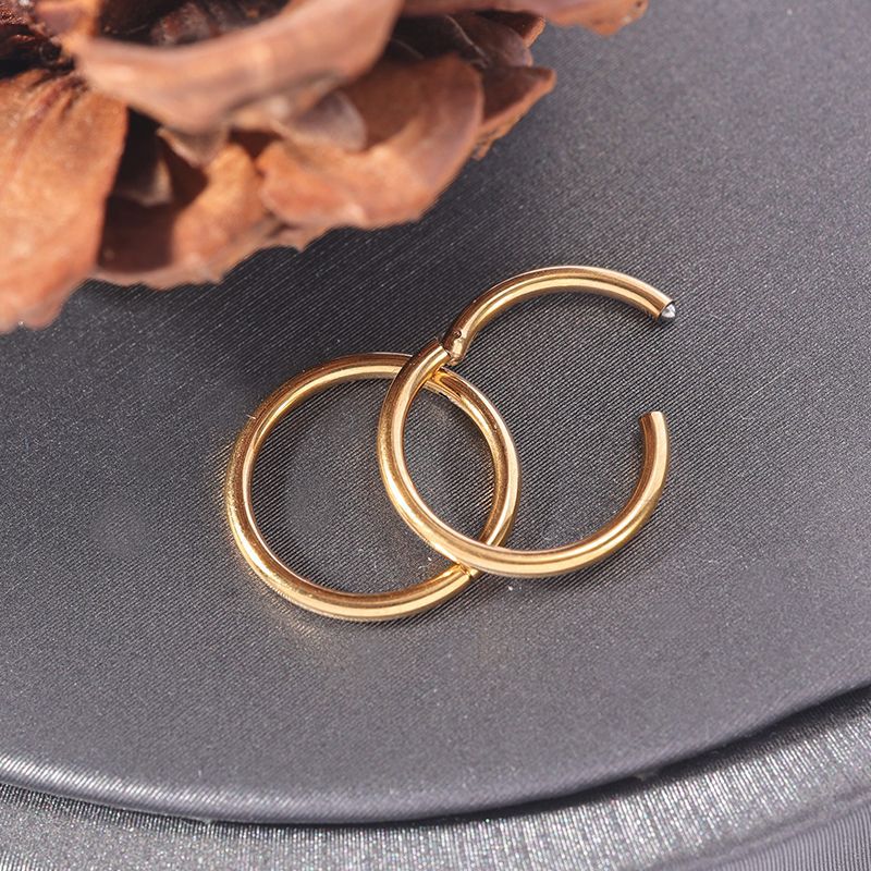 F136 Titanium Alloy Seamless Nose Ring - Gold 1.2x12mm Closed Ring for Nostril Piercing detail image 11