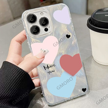 爱心羽纱镭射壳适用OPPO FINDX8手机壳苹果17小众不撞款保护套16