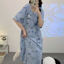 韩版可爱睡裙女夏季短袖棉质2023年新款睡衣夏款少女款夏天家居服