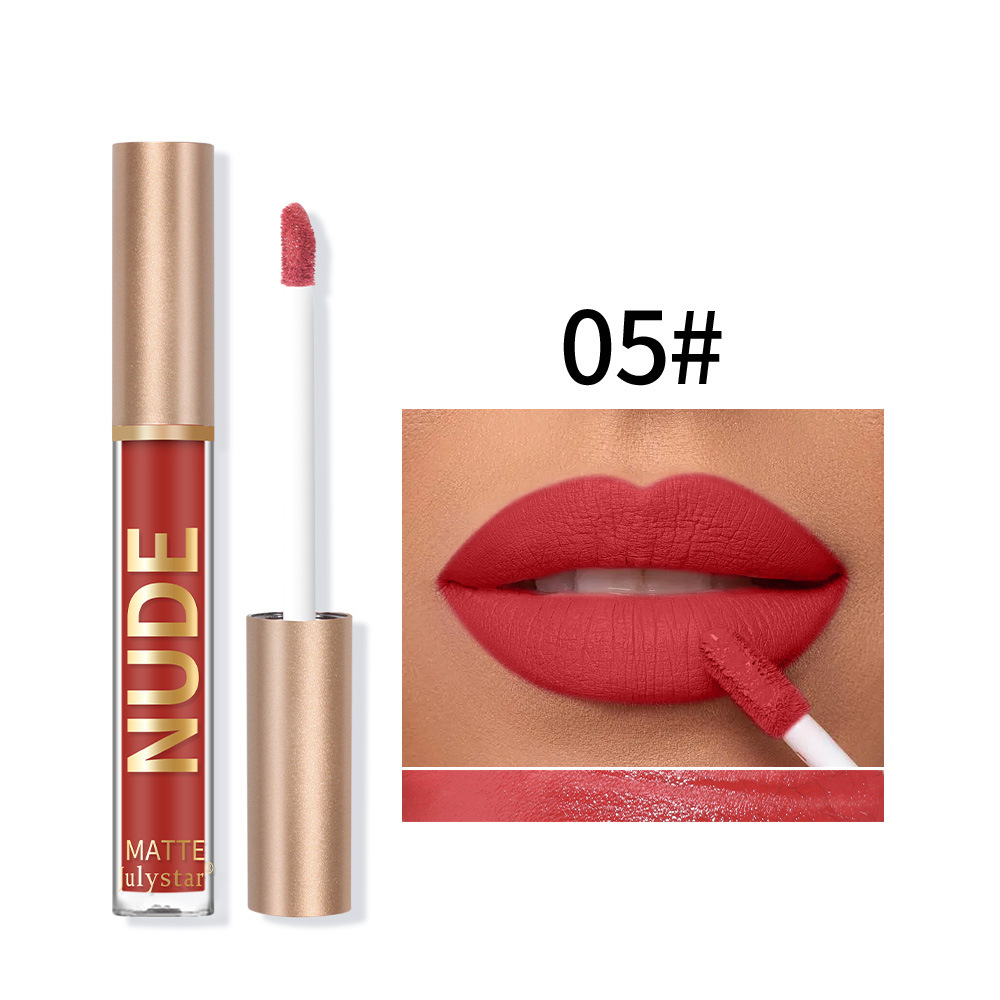 Luciu de buze mat catifelat Carina Makeup, care se estompează, tridimensional natural și de lungă durată, nu se lipește în cupă_voghion.com