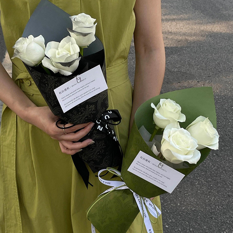 Materiales de embalaje de ramo de papel barroco algodón de alta calidad impermeable flor flor florista materiales de embalaje floral al por mayor