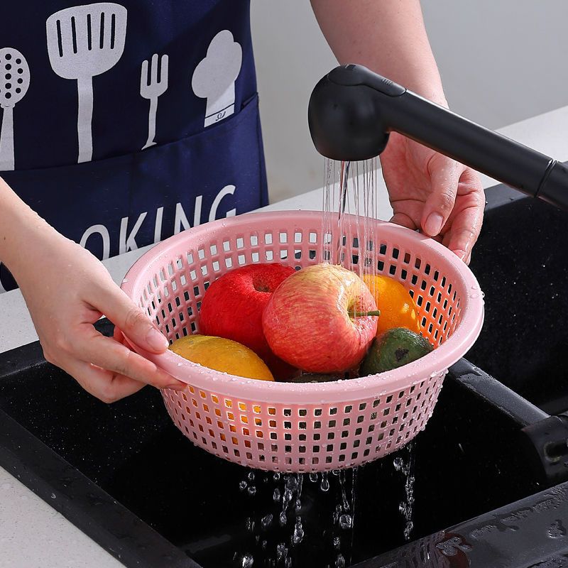 Cesta de drenaje gruesa Cesta de lavado de platos de plástico Cesta de lavado de arroz doméstica Cesta de frutas Cesta de cocina Cesta de lavado de platos gruesa