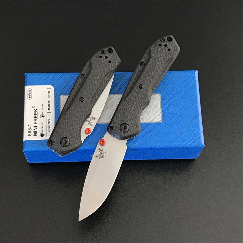 碳纤维手柄BM蝴蝶565折刀石洗刀刃户外随身防身折刀露营水果刀