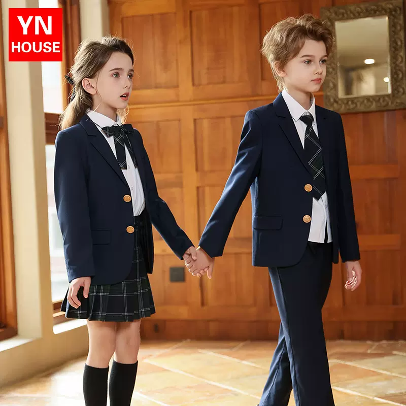 小学生校服春秋幼儿园园服中学生班服英伦学院风西装套装演出服