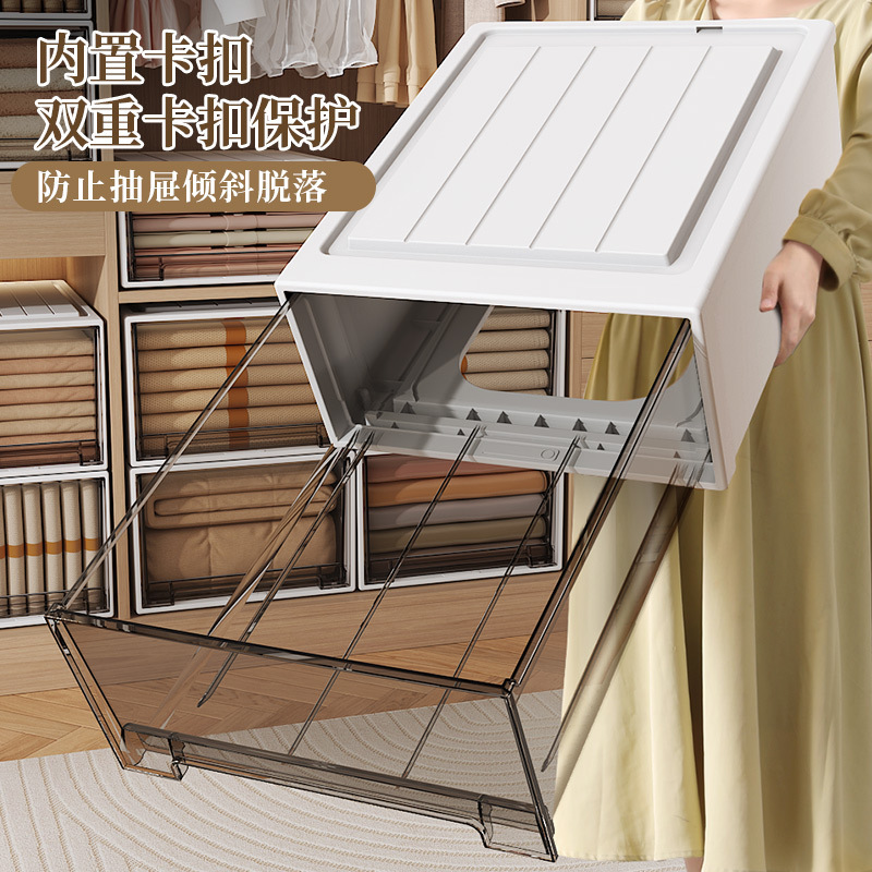 Storage Box Extra Large Daily Necessities Storage Box Dormitory Storage Cabinet Drawer Type Bed Bottom Box Storage Box Transparent