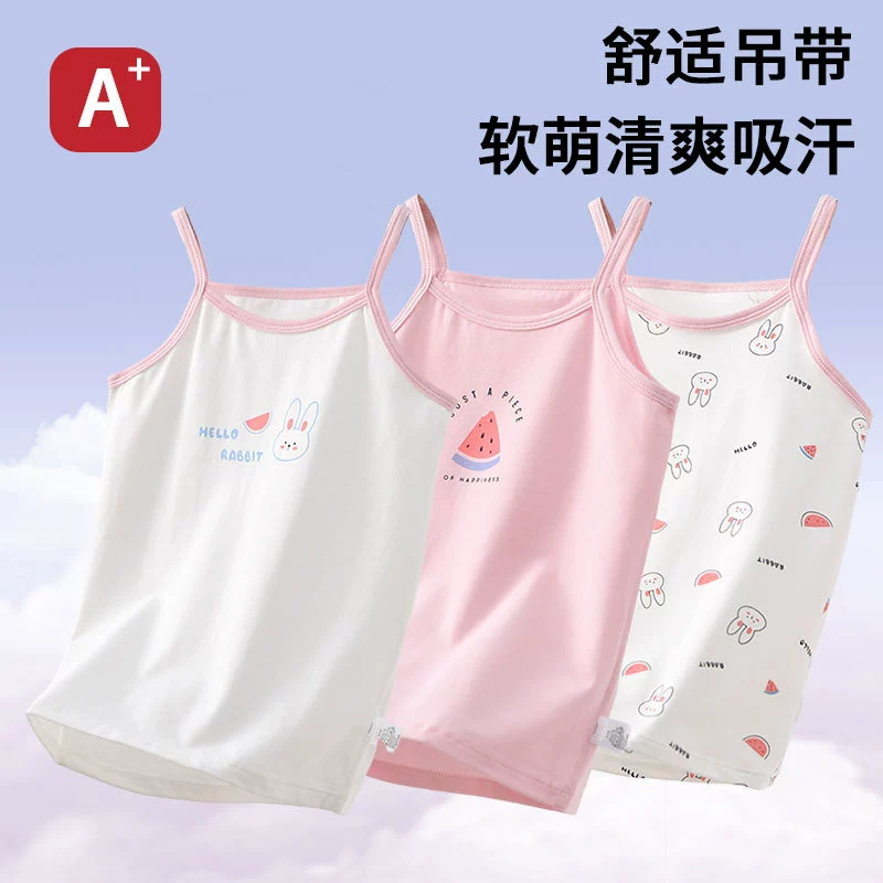 Летняя тонкая майка из чистого хлопка для девочек, подходит для всех сезонов, топ без рукавов для внутренней или верхней одежды для младенцев и детей.