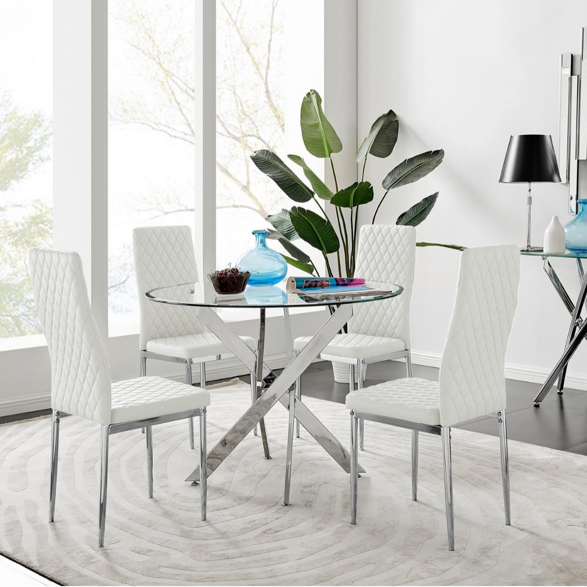 Mesa de comedor de Amazon mesa de comedor de lujo ligera y alta mesa de comedor moderna y simple mesa de comedor de vidrio