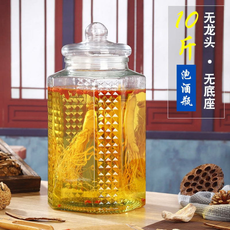 Botella de vidrio de licor de remojo cerro de licor casero sellado jarro de licor con grifo 5 jin 10 jin 20 jin jarro de licor de remojo