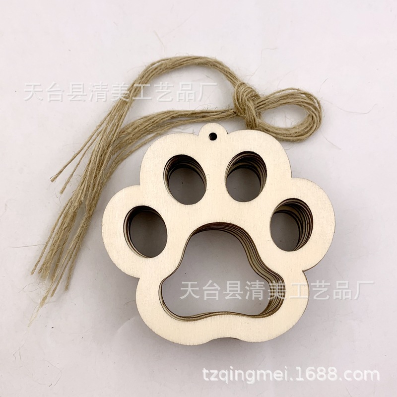 Oso sello Estilo madera chip, decoración de madera oso sello madera chip colgante 10 unidades un paquete