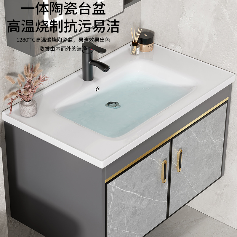 Ultra estrecho de largo 40cm de ancho espacio de aluminio gabinete de baño combinación de lavabo tipo hogar pequeño lavabo