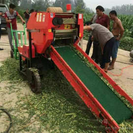 打捆包膜机多少钱 农场用草料打捆包膜机 稻草捆包机图片