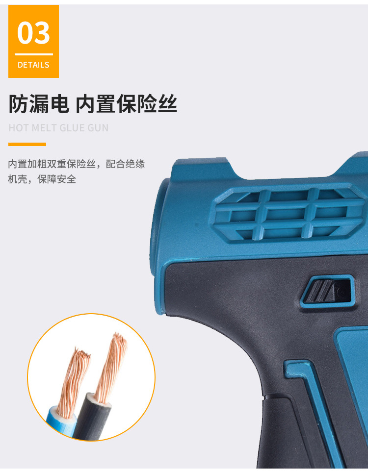 Hot Melt Glue Gun Lithium Battery Makita Hot Melt Glue Gun Wireless Charging Hot Glue Gun 20V with 11m Glue Stick Makita Interface