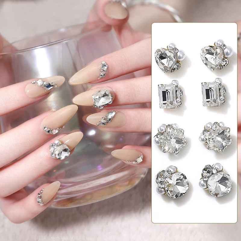 Manicura pila diamante Maillard rhinestone aleación tridimensional perla diamante hecho a mano cristal diamante pila diamante manicura accesorios de la joyería