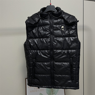 8429 American Ker Men's Autumn and Winter New Black Crystal Classic Little Man Loose All-match Short Hooded Cotton Vest