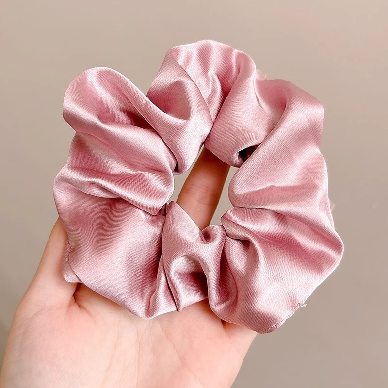 韩系春夏蝴蝶结大肠发圈女款蕾丝碎花头绳粉色方巾大号发饰|undefined