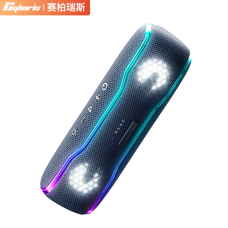 CyborisRGB fresco inalámbrico impermeable raqueta tambor altavoz Bluetooth deportes al aire libre subwoofer portátil de audio