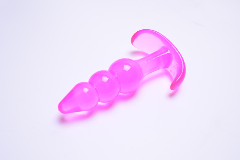 Mini TPE Anal Plug Set with Beaded Design, Pink and Black Options — detail image 21