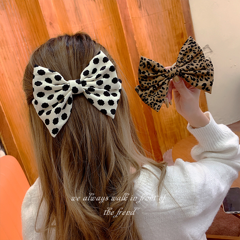 韩国ins网红少女发卡甜美蝴蝶结弹簧夹女后脑勺发饰顶夹夹子头