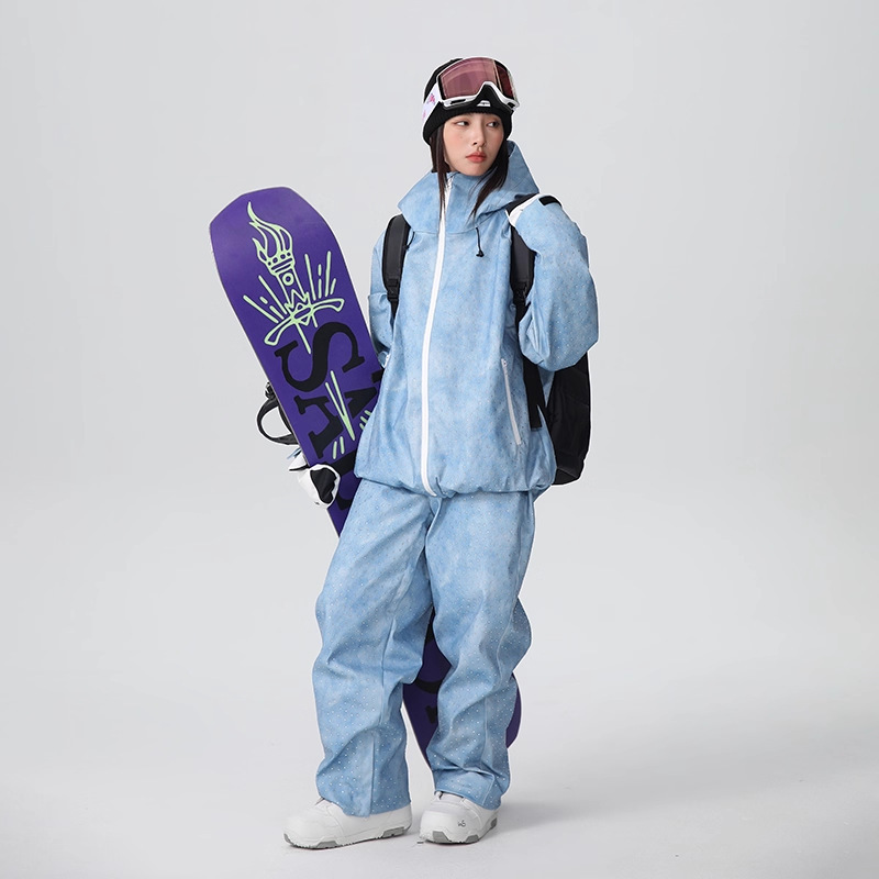 Xueyipai's New Single-Board 3L Flash Diamond Ski Suit for Women Fleece-Lined Waterproof Fully Glued Ski Suit and Pants Suit Xueyipai's New Single-Board 3L Flash Diamond Ski Suit for Women Fleece-Lined Waterproof Fully Glued Ski Suit and Pants Suit
