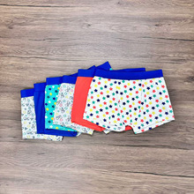 欧美外贸单男孩花色短裤中大男童棉质卡通平角裤宽腰舒适内裤
