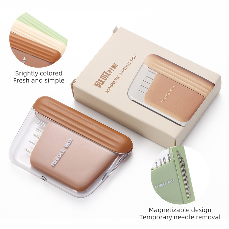 Caja de agujas magnéticas portátil para el hogar, conjunto de agujas de coser para el dormitorio de estudiantes, caja de almacenamiento de color, agujas de coser a mano de múltiples especificaciones