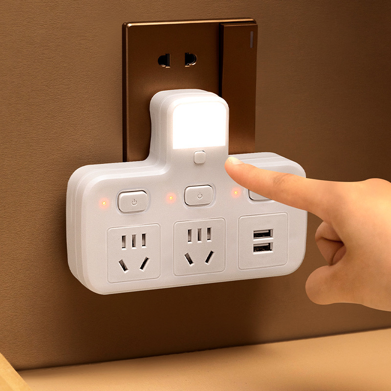 Household socket converter plug with USB power plug row wireless socket panel porous without cable plug