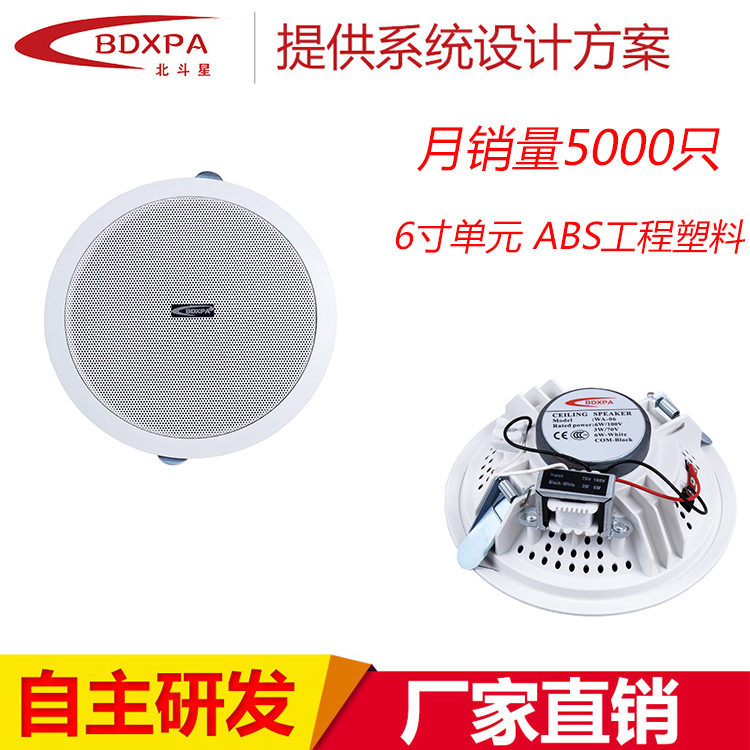 Manufacturer Supplies Beidouxing Wa-06 Ceiling-Mounted Speaker, 6W Ceiling Speaker