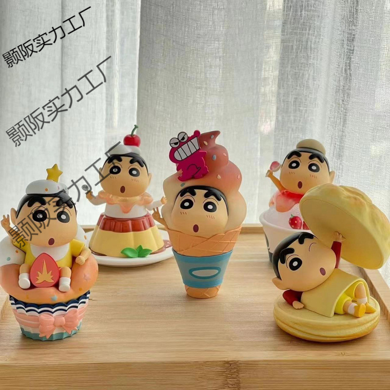 クレヨンしんちゃん デザートタイム ブラインドボックス トレンディなおもちゃ人形 デスクトップ装飾品|undefined