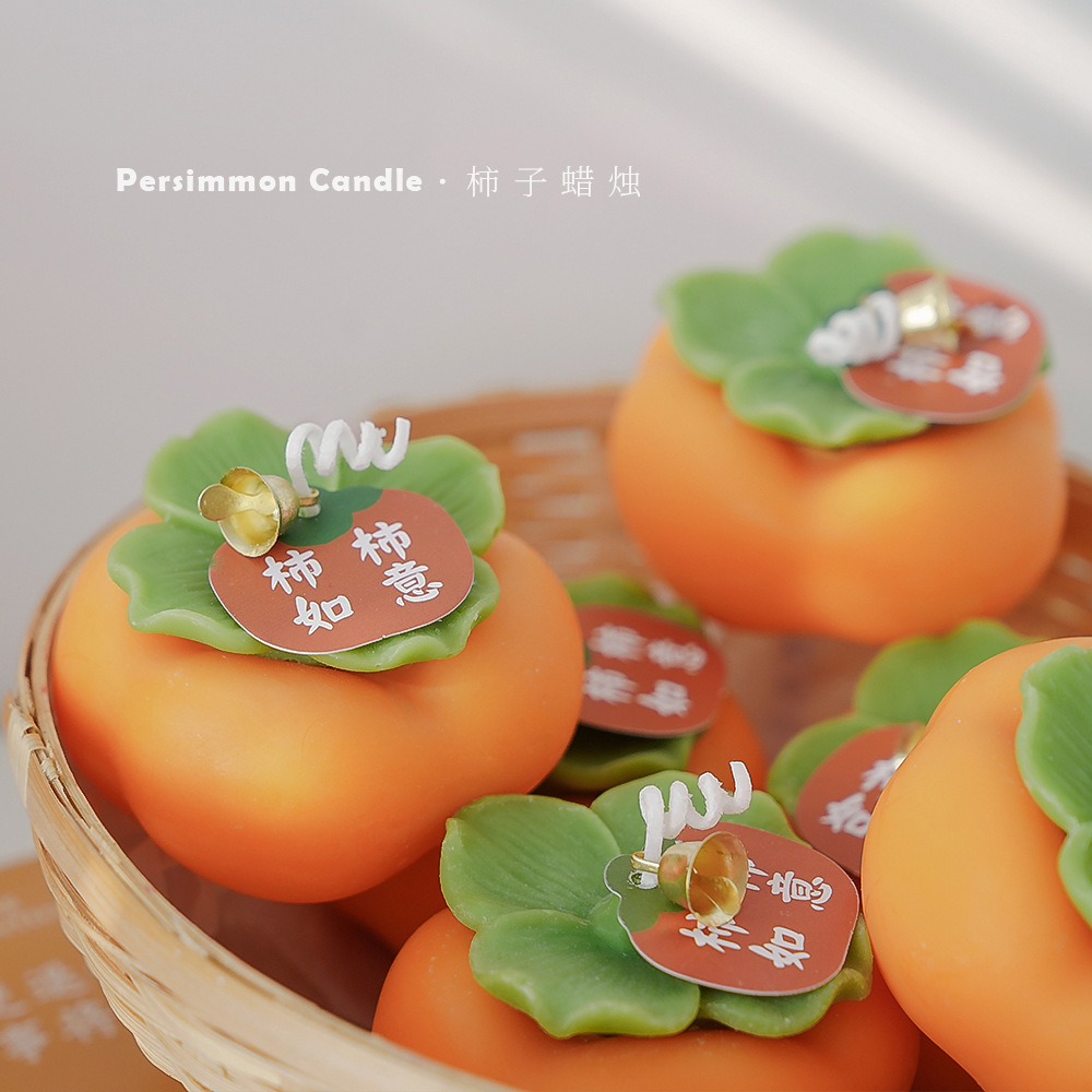 Vela de aromaterapia de caqui con regalo de mano al por mayor caqui Ruyi decoración regalo de Año Nuevo boda fragancia creativa cera de modelado